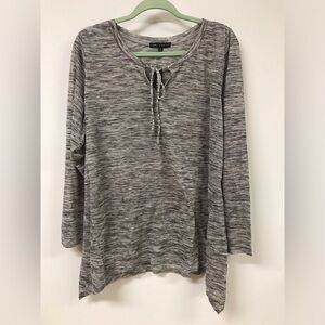Women's Long Sleeve Heather Grey Long Top T Shirt Clothing Blouse Dress Top